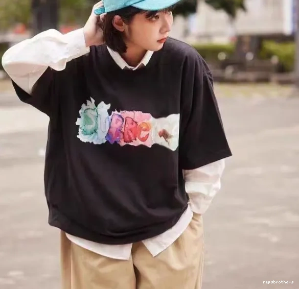 Ink L Color sleeved 23SS Black and Letter S TEE WATERCOLOR Watercolor XL Short T-shirt White M 0702
